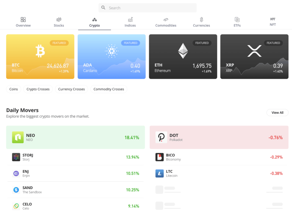 Daily Movers eToro Crypto